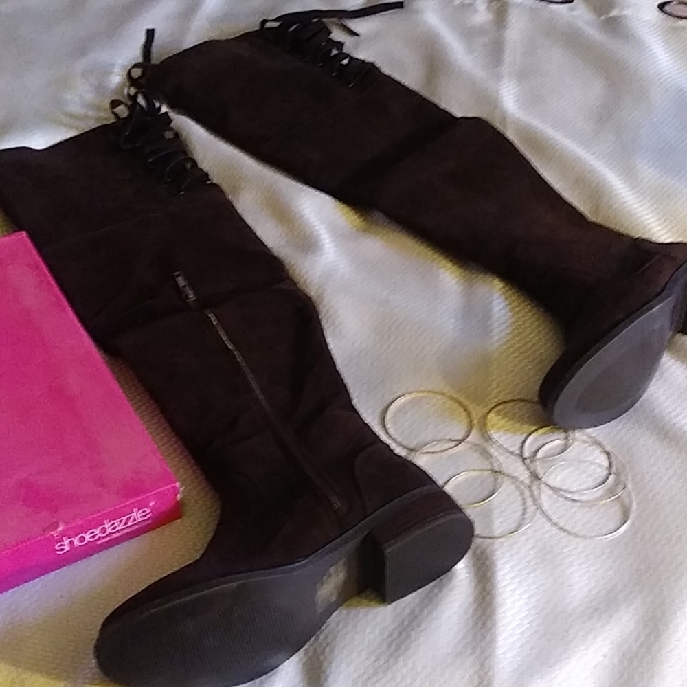 Shoedazzle Brown knee high boots